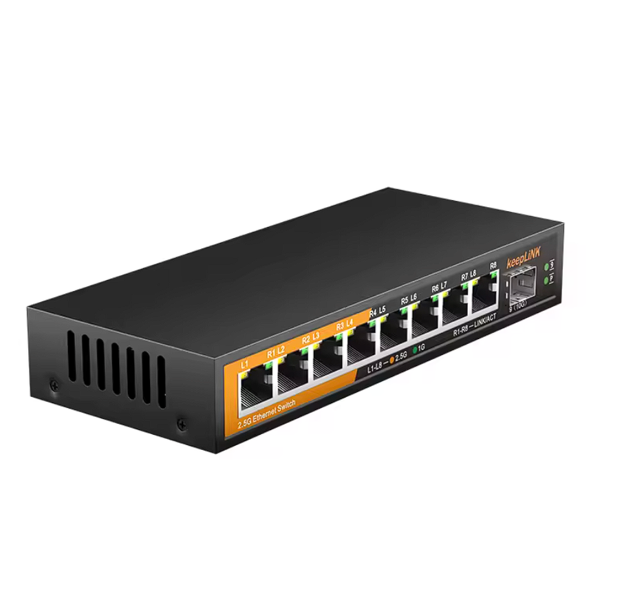 8-Port 2.5Gbit/s Netzwerk Switch mit 1x 10Gbit/s SFP+ Unmanaged Plug and Play