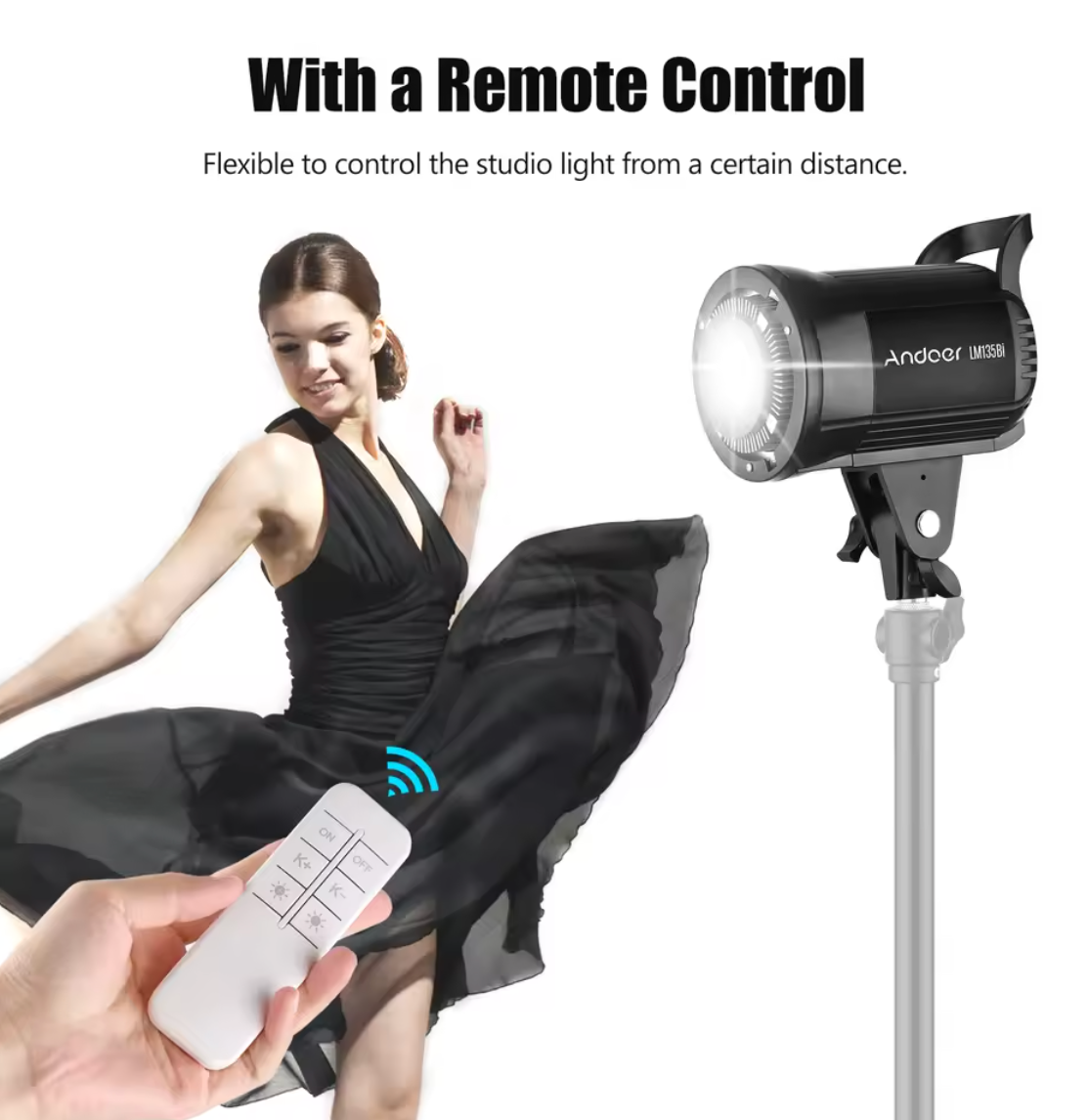 Andoer LM135Bi Fotografie Füllicht LED Stuidolicht Tragbar 135W 2800-5600K
