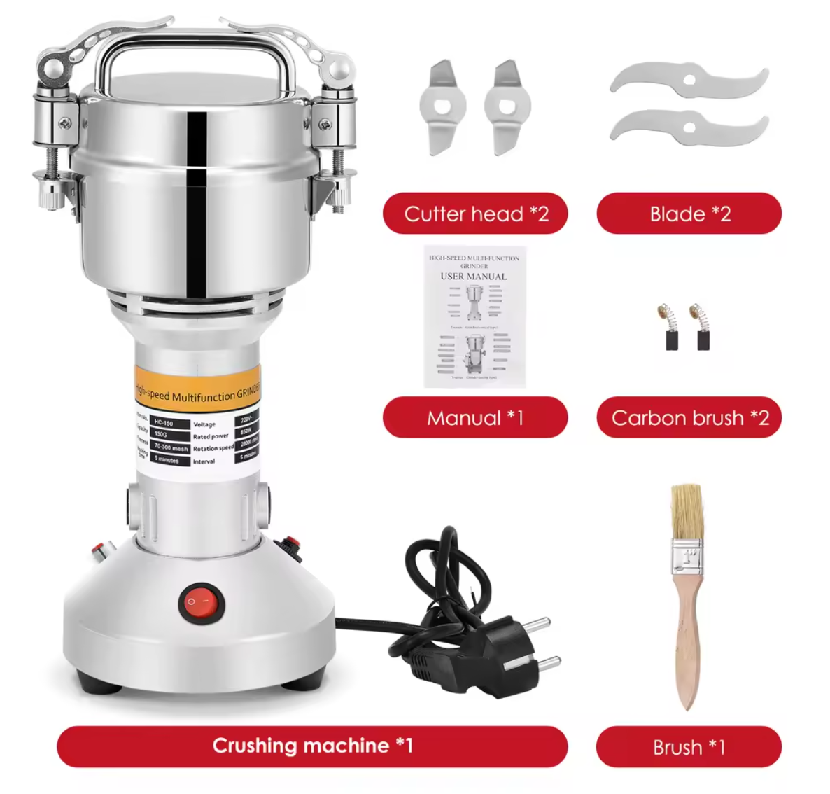 Getreidemühle Gewürzmühle elektrisch Getreide Mühle Gewürz Mühle