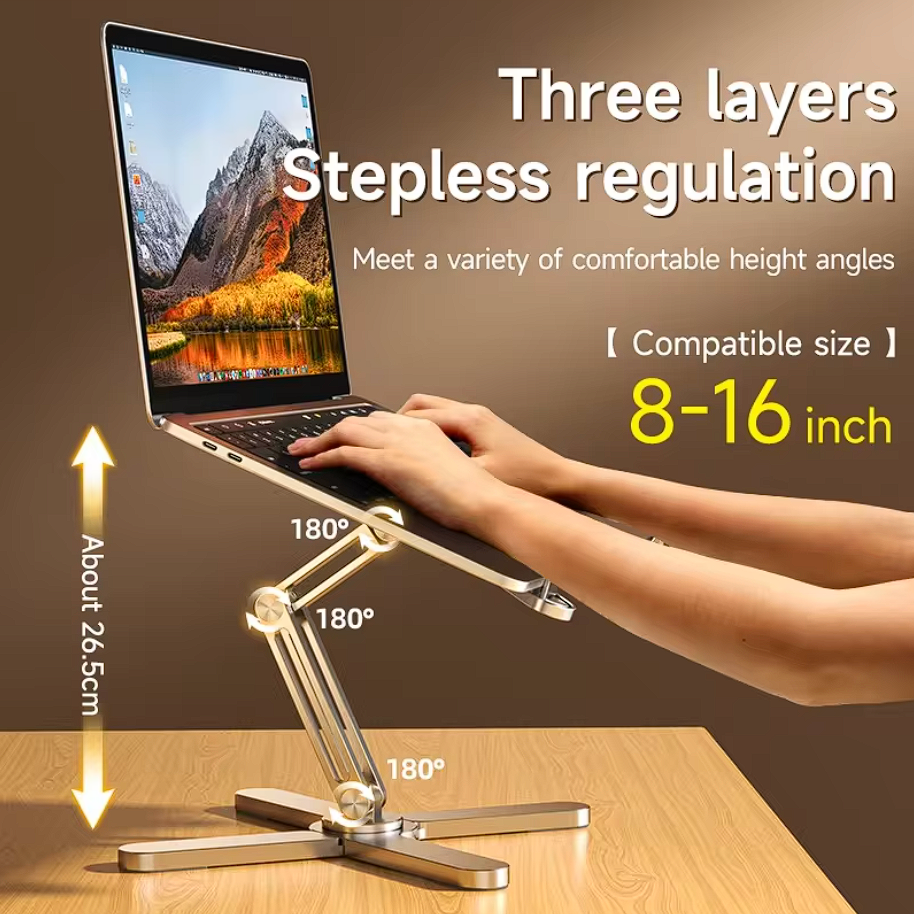 Laptop Ständer 8-16 Zoll Laptopständer 360° drehbar Verstellbar Faltbar Kompakt