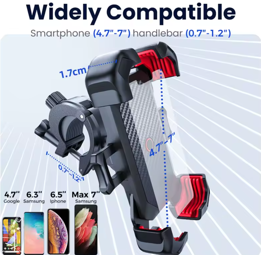 Fahrrad Handyhalterung Universal Smartphone Halterung 4,7 - 7 Zoll Fahrrad 360°