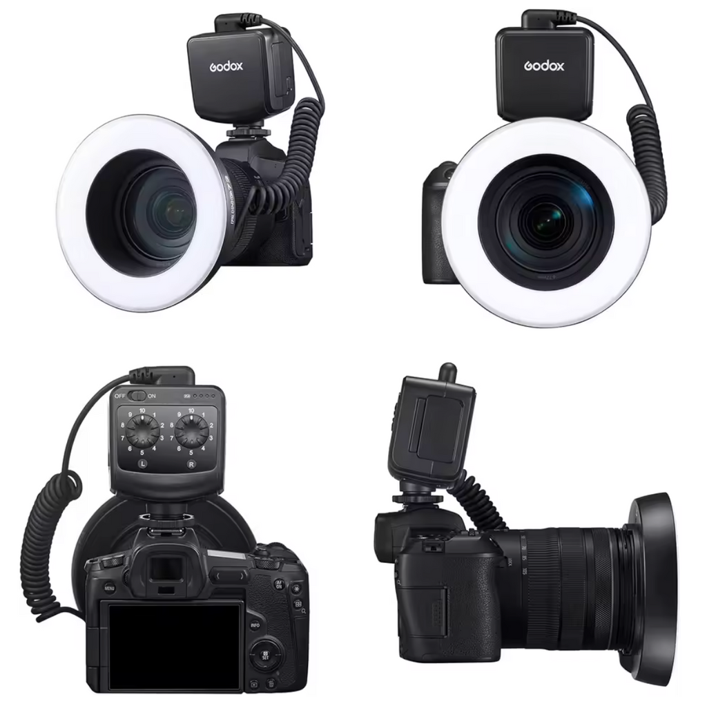 Godox Ring72 Makro-LED-Ringlicht mit 8 Objektivadapterringen für Canon Nikon