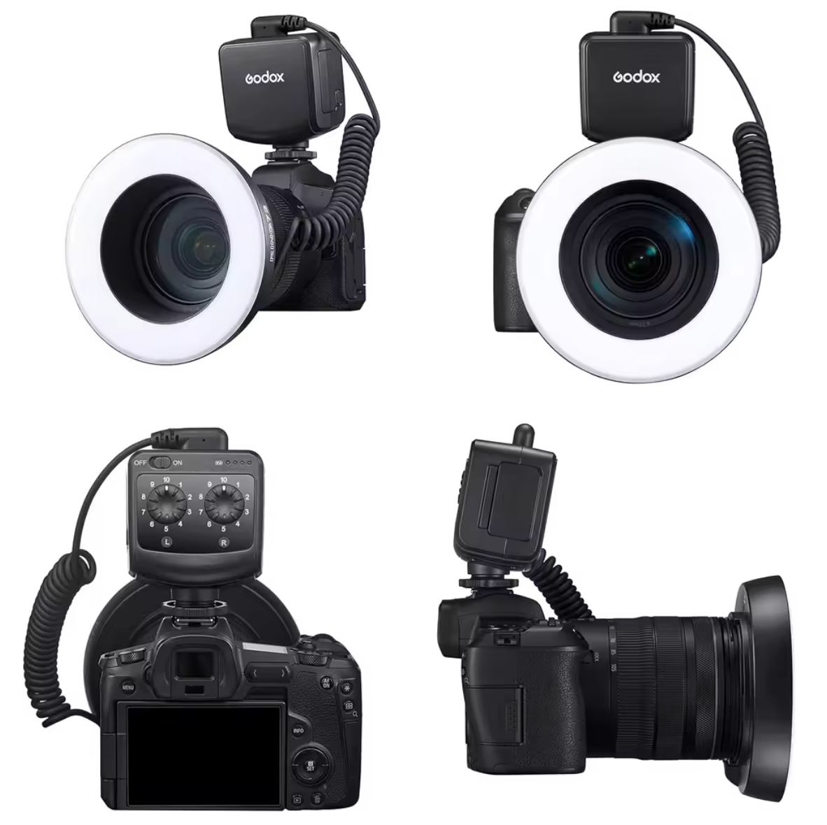 Godox Ring72 Makro-LED-Ringlicht mit 8 Objektivadapterringen für Canon Nikon