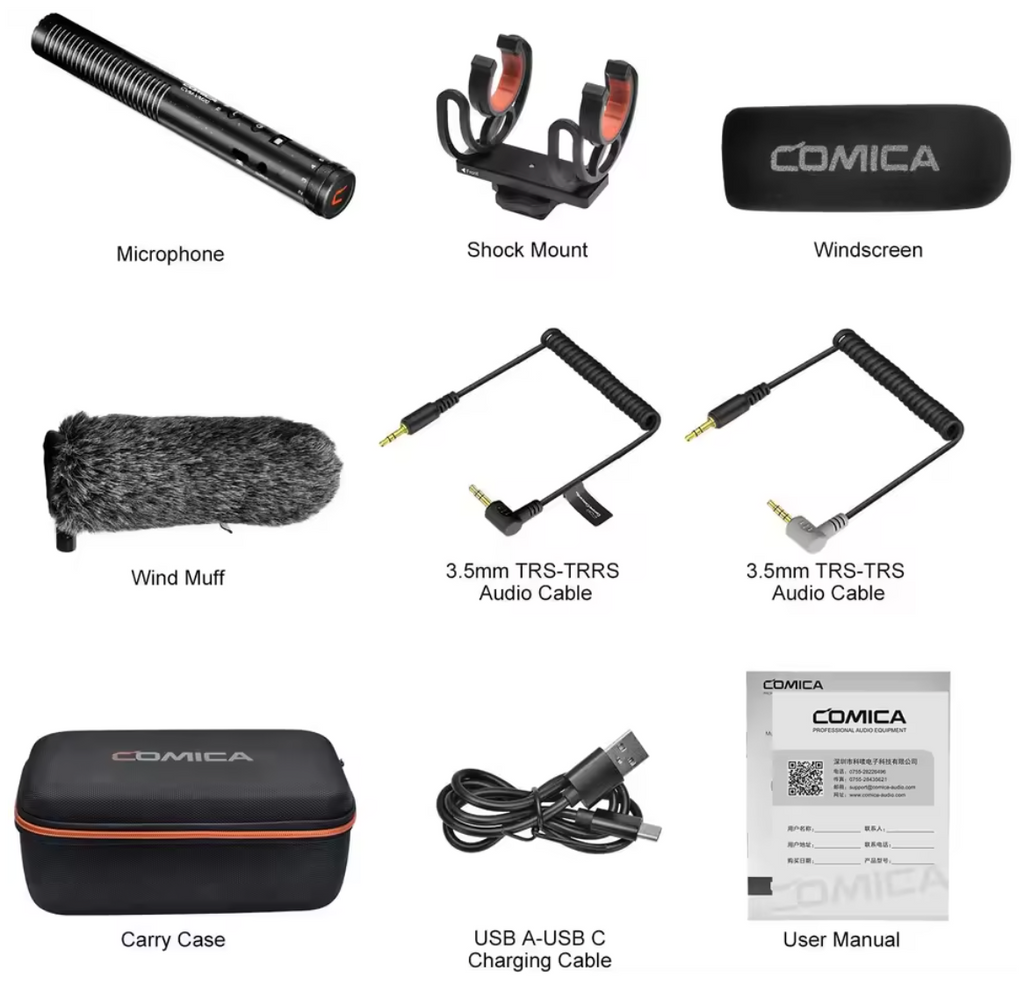 COMICA VM20 PRO Kameramikrofon Kardioid Shotgun Microphone Richtrohrmikrofon