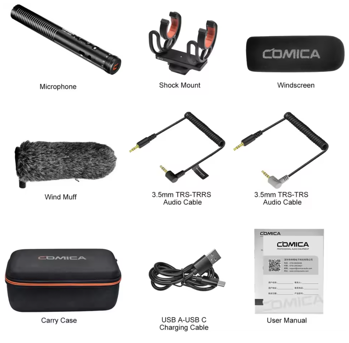 COMICA VM20 PRO Kameramikrofon Kardioid Shotgun Microphone Richtrohrmikrofon