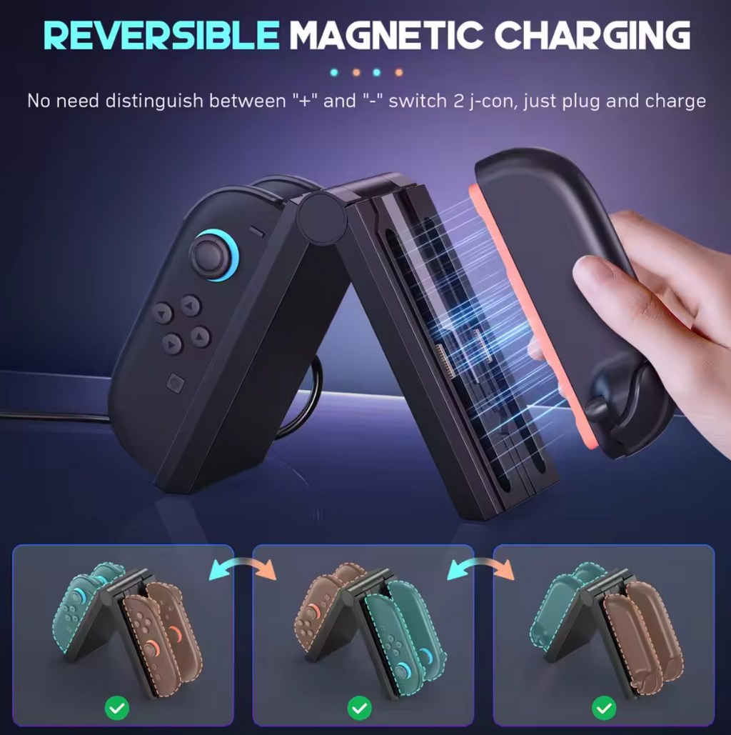 Ladestation 4in1 Joy-Con für Nintendo Switch 2 Ladedock Controller Ladegerät