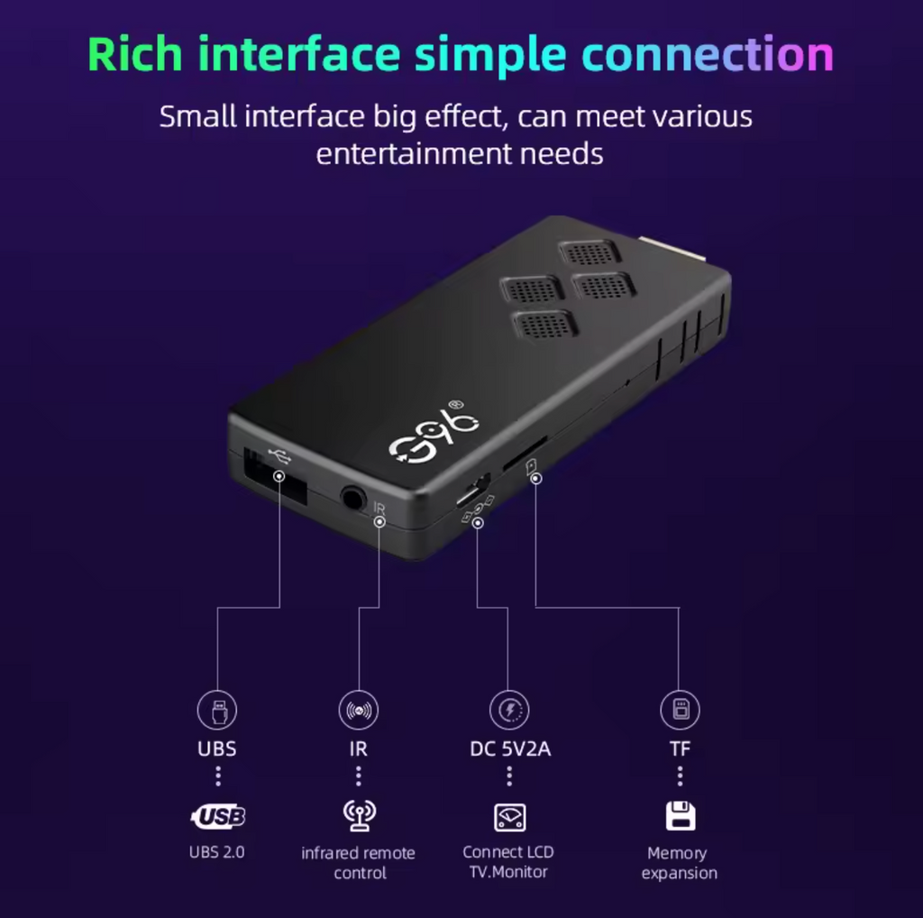 G96 TV Stick Android TV Box Streaming Box 16GB 4K Ultra HD Chromecast Support