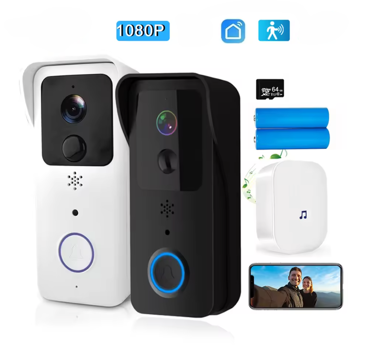 Video Türklingel WiFi Wlan 2,5G 1080p Smart Türklingel Kabellose Klingel
