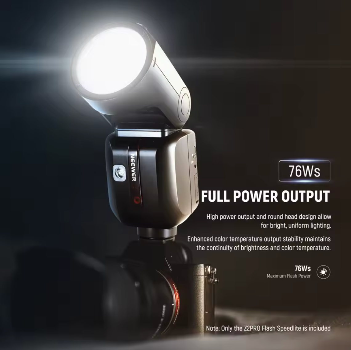 NEEWER Z2 PRO 2.4G TTL Rundkopf Blitzgerät kompatibel mit Sony Nikon Canon