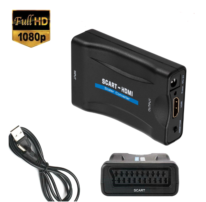 Scart zu auf HDMI Konverter Adapter Converter Wandler 1080P HD TV AV Scaler