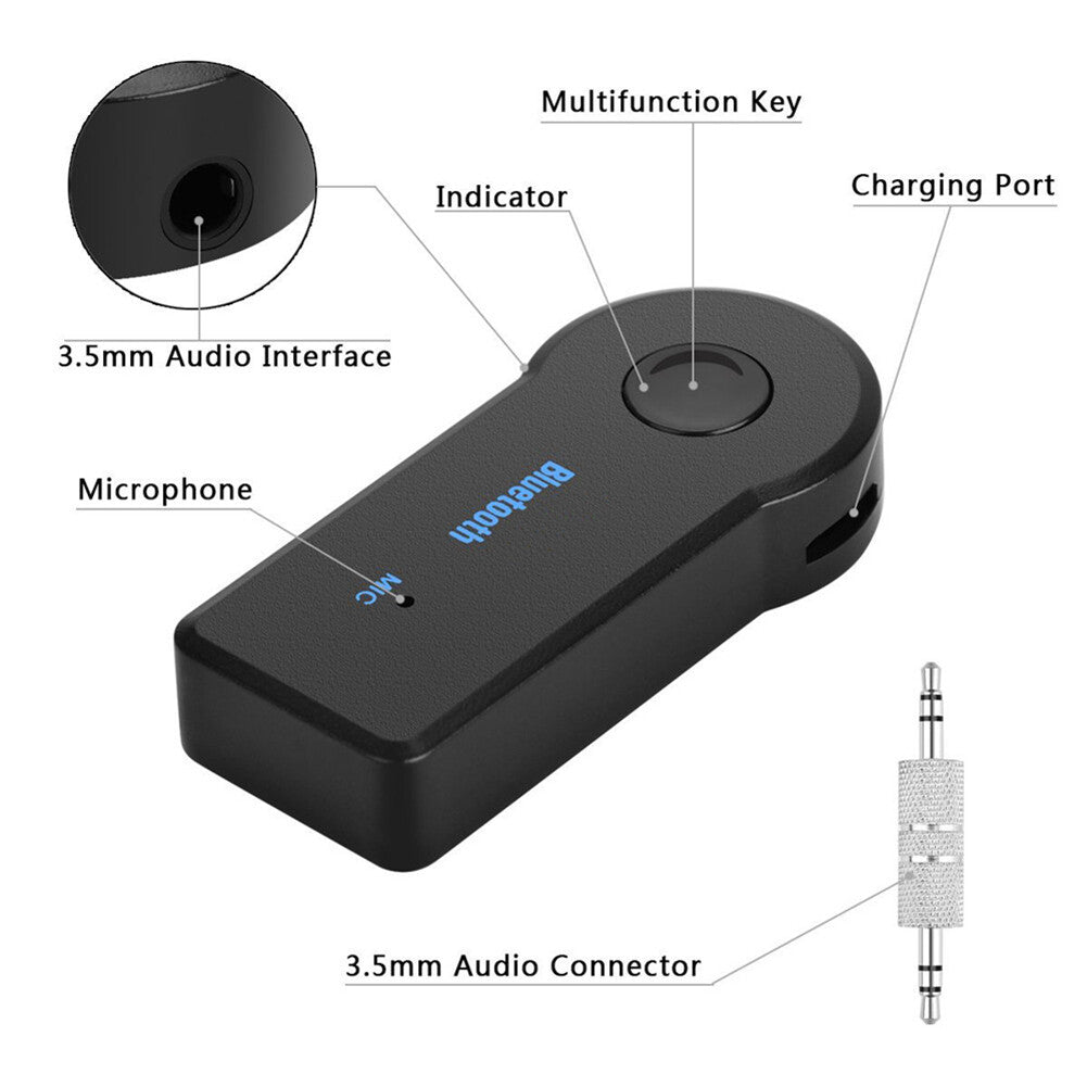 Bluetooth Audio Receiver KFZ Adapter AUX Kabel Auto 3.5mm klinke USB Empfänger