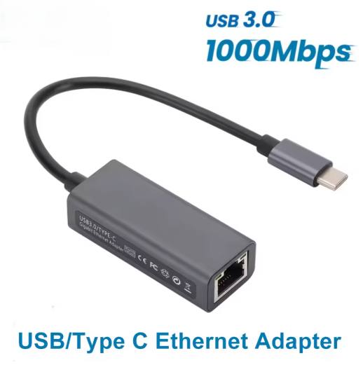 USB-C auf Ethernet Adapter Gigabit LAN Netzwerk-Adapter Typ C auf RJ45 1000Mbps