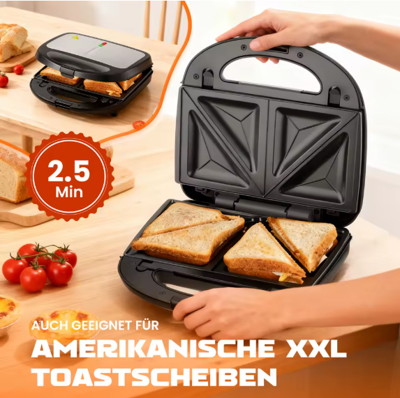 3-in-1 Sandwichmaker Sandwich Toaster Panini Grill Waffeleisen XXL 800 W