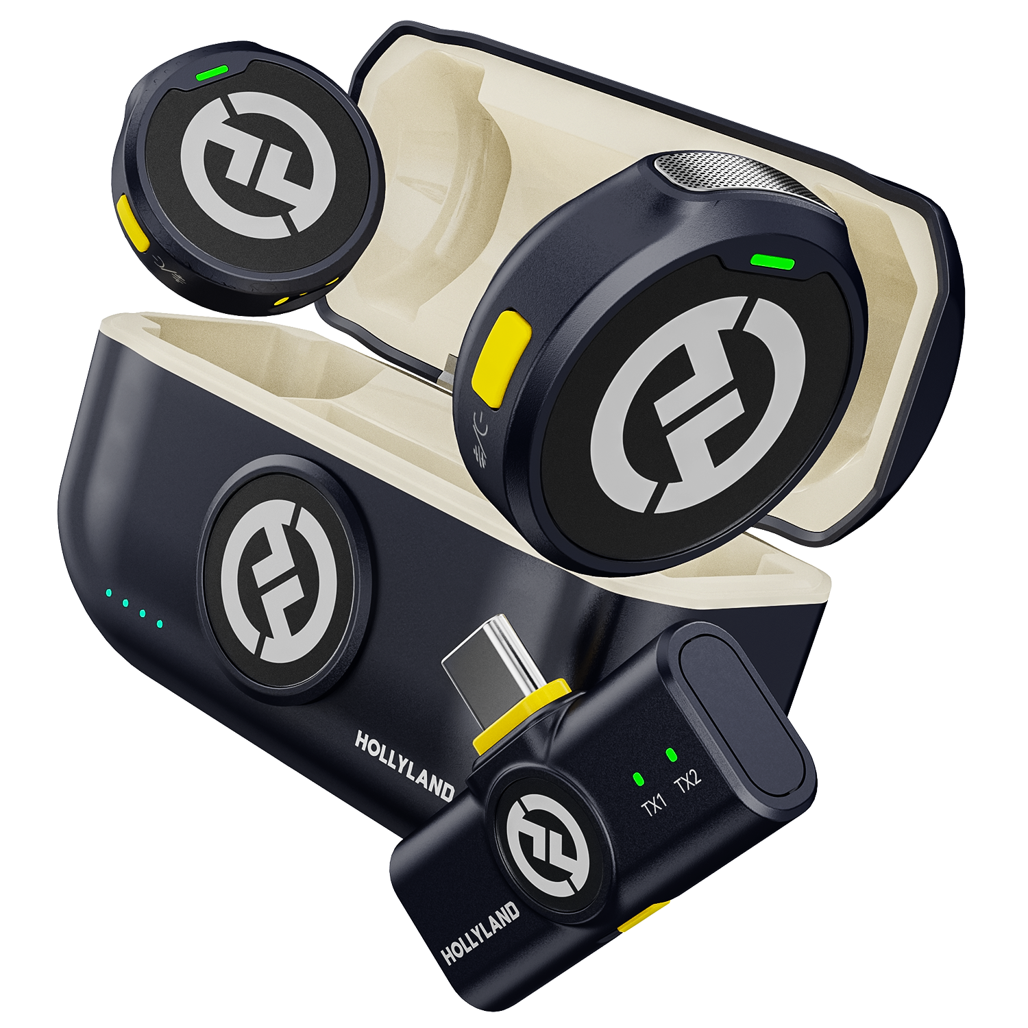 Hollyland Lark M2 Wireless Lavalier Mikrofon USB-C für Android iPhone Smartphone